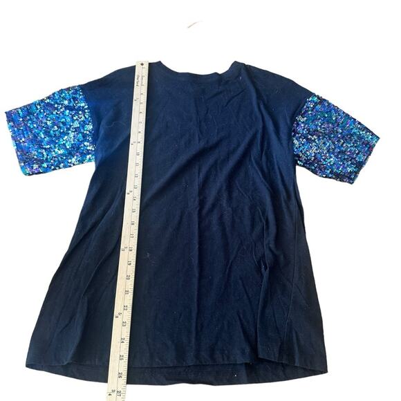 Wild fable Black Sparkly sequins Sleeve t-shirt oversized size XS - Picture 3 of 7
